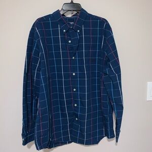 Navy Blue Checkered Men's Shirt chaps XXL